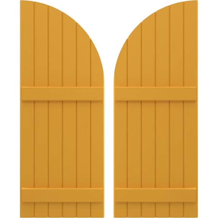 Ekena Millwork Americraft 6-Board (2 Batten) Wood Joined Board-n-Batten Shutters w/ Arch Top, ARW101BQ621X60TUH, PR ARW101BQ621X60TUH